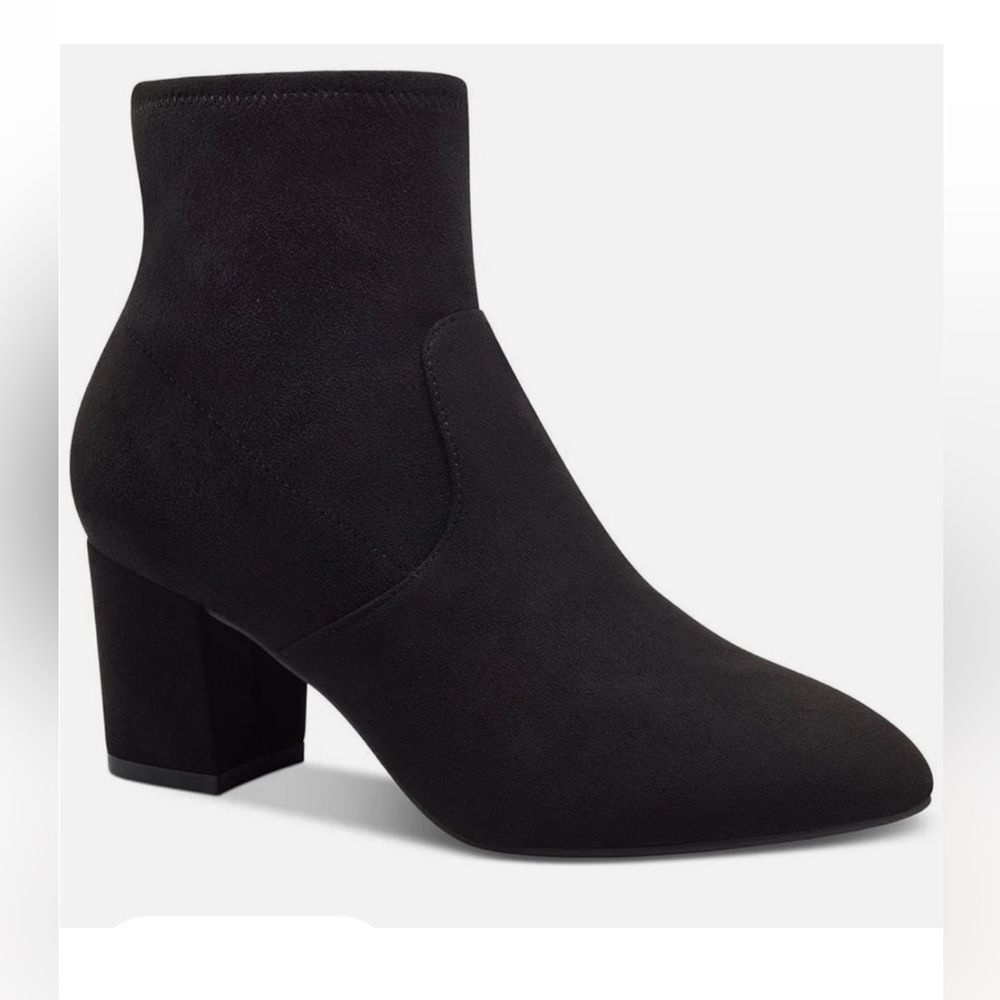 New Charter Club Black Boots Vegan Suede with heel size 9.5 no box